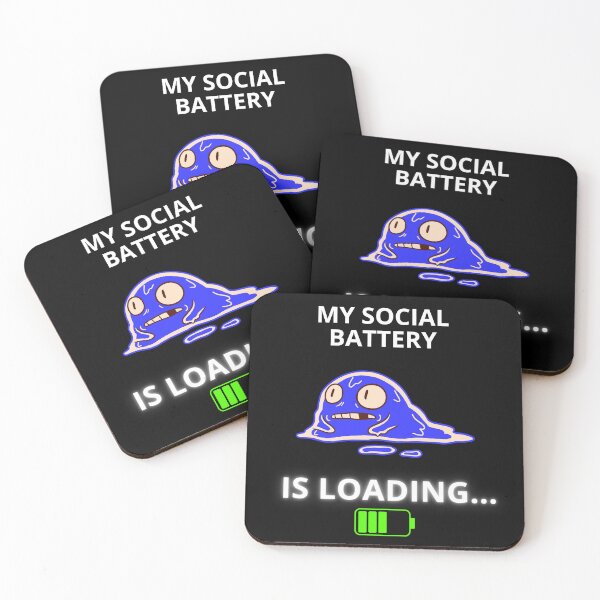 Item preview, Funny Blue Melt Social Battery designed and sold by ContigoART.