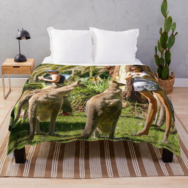 Item preview, "Tourists meet the Kangaroos" - Mob of Eastern Grey Kangaroos - Australia | Iconic Wildlife & Nature Landscape Art designed and sold by Ross.A.Campbell.