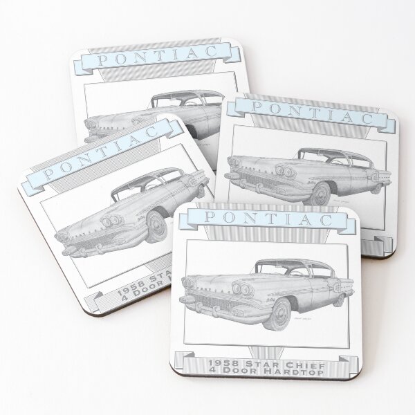 Item preview, Pontiac Star Chief 1958 4 Door Hardtop Hand-drawn designed and sold by Classic Car Art Drawings.