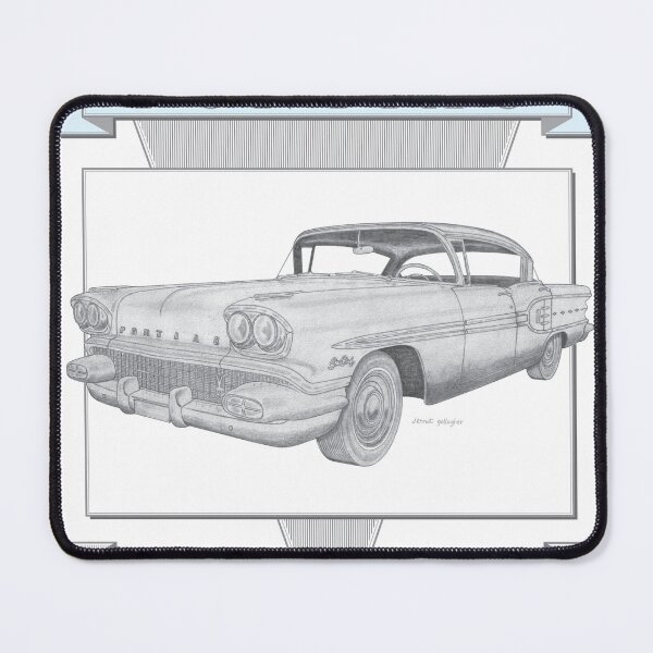 Item preview, Pontiac Star Chief 1958 4 Door Hardtop Hand-drawn designed and sold by Classic Car Art Drawings.