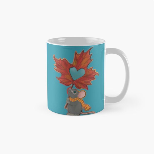 Item preview, Cute Autumn Mouse and Maple Leaf Heart designed and sold by ALGDoodles.