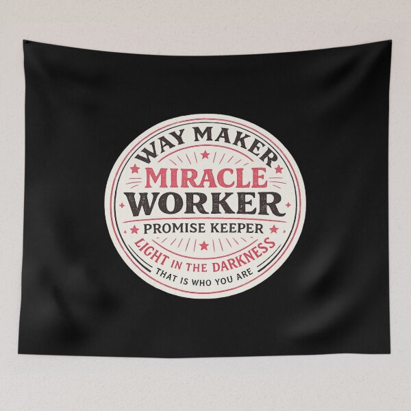 Item preview, Way Maker Miracle Worker Promise Keeper Christian Typography designed and sold by AMICO77.
