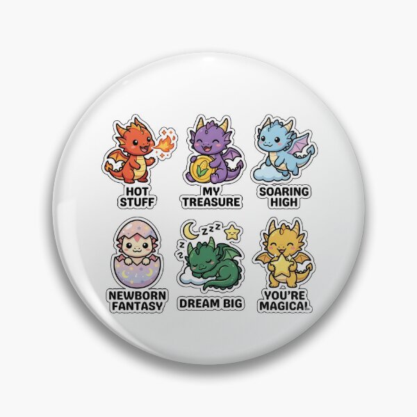 Item preview, Kawaii Baby Dragon Sticker Pack - Cute Mythical Creature & Fire Puns designed and sold by SimpleP.