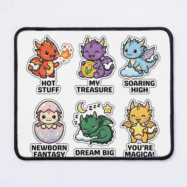 Item preview, Kawaii Baby Dragon Sticker Pack - Cute Mythical Creature & Fire Puns designed and sold by SimpleP.