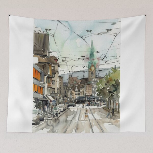 Item preview, Zurich Tram Lines & Spire designed and sold by caracatita75.