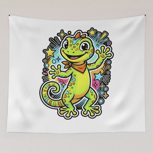 Item preview, Cheerful and energetic gecko designed and sold by LOVEARTDESIGN.