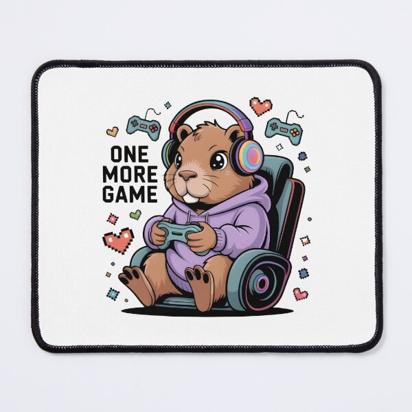 Item preview, CAPYBARA GAMER - ONE MORE GAME designed and sold by KISHNAY-FASHION.