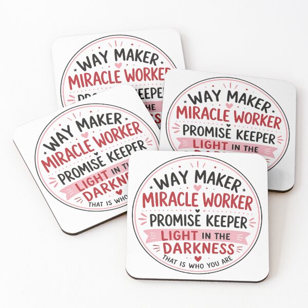 Item preview, Way Maker Miracle Worker Promise Keeper Christian Typography designed and sold by AMICO77.
