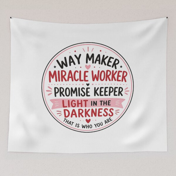 Item preview, Way Maker Miracle Worker Promise Keeper Christian Typography designed and sold by AMICO77.