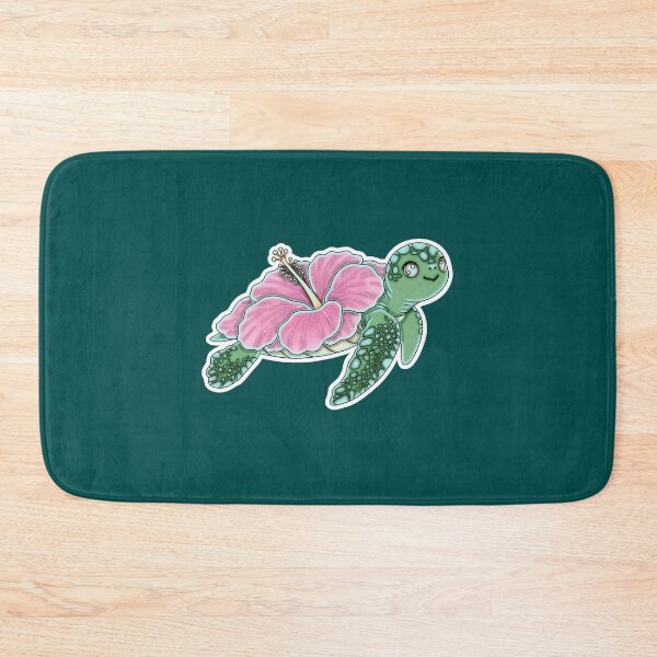 Item preview, Cute Hibiscus Sea Turtle Pink Floral Aesthetic designed and sold by Kaimarbe | Cute Stickers & Apparel.