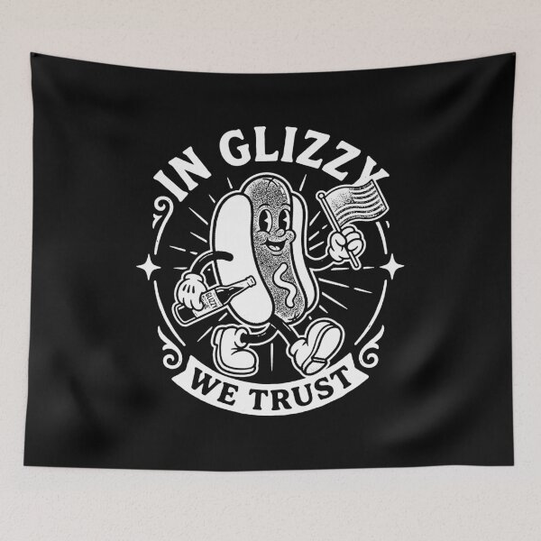 Item preview,  In Glizzy We Trust Funny Hot Dog American Flag Retro Cartoon designed and sold by graphixpolash.