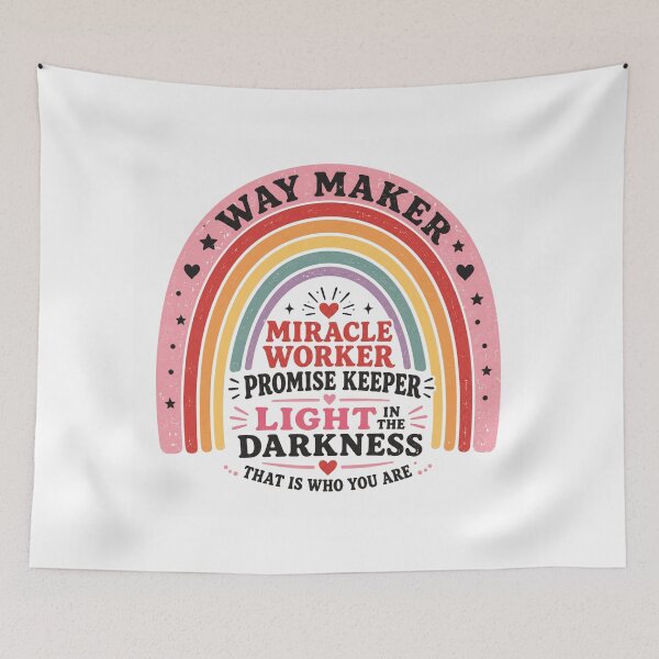 Item preview, Way Maker Miracle Worker Promise Keeper Christian Typography designed and sold by AMICO77.