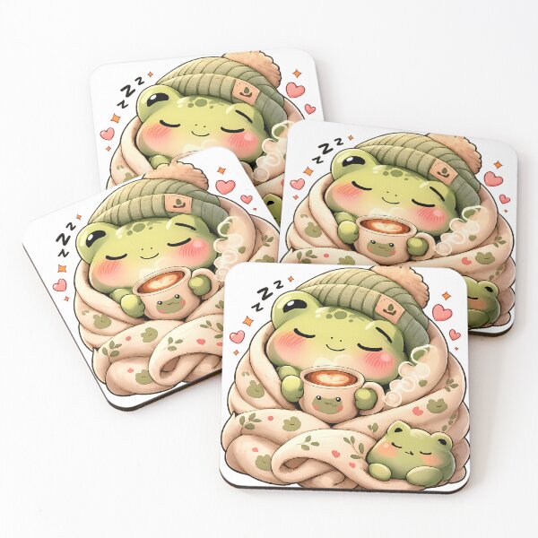 Item preview, Sleepy Burrito Frog Shirt — Cozy Coffee Frog Cute Kawaii Lazy Meme Art designed and sold by Moss & Mellow.