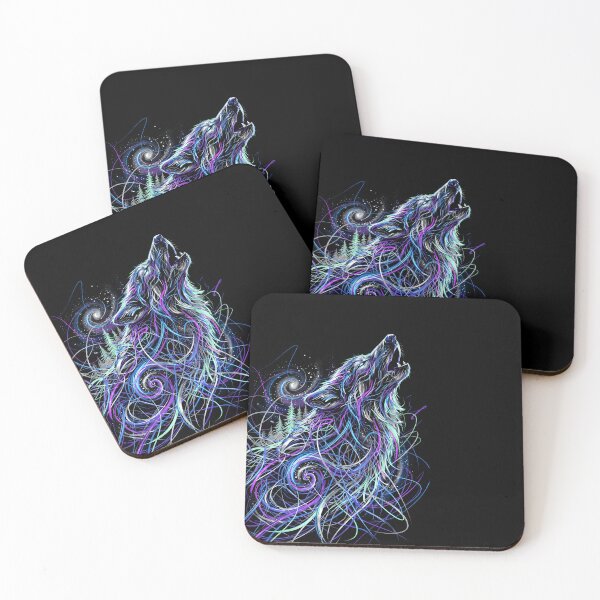 Item preview, Cosmic Howling Wolf Scribble Art designed and sold by BombasticPlanet.