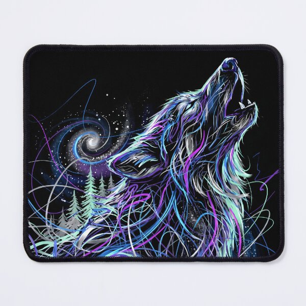 Item preview, Cosmic Howling Wolf Scribble Art designed and sold by BombasticPlanet.