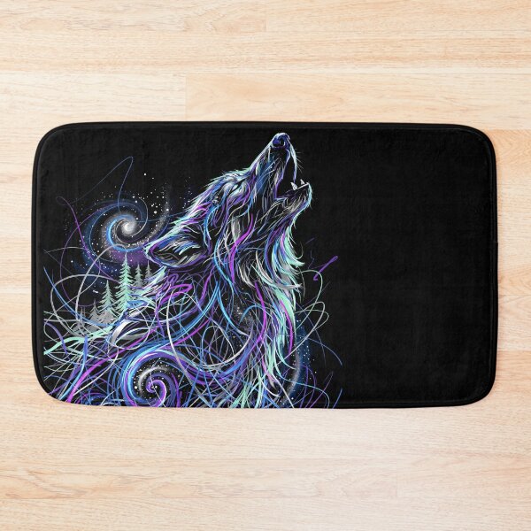Item preview, Cosmic Howling Wolf Scribble Art designed and sold by BombasticPlanet.
