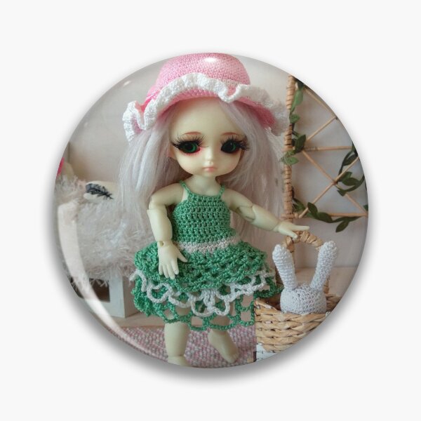 Item preview, Dollhouse interior photo with baby girl doll and wicker toys trolley designed and sold by Lenasminiland.
