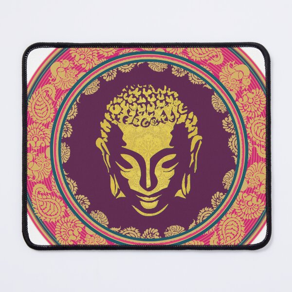 Item preview, Golden Buddha Silhouette Art - Indian Paisley Floral Mandala designed and sold by Art-PraveenRai.