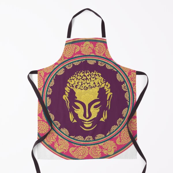 Item preview, Golden Buddha Silhouette Art - Indian Paisley Floral Mandala designed and sold by Art-PraveenRai.