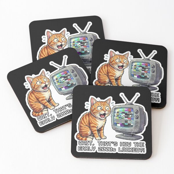 Item preview, Shocked Cat Early 2000s Nostalgia TV Meme Sticker designed and sold by Cat Meme Fund.