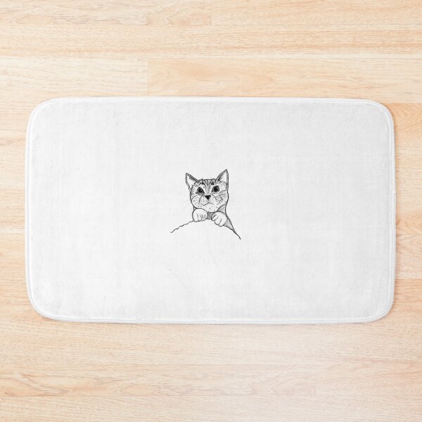 Item preview, Black and White Peeking Cat Illustration designed and sold by AsIceAndDesire.