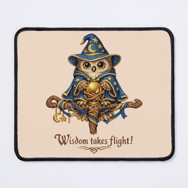 Item preview, Owl Wisdom Pixel Medieval Magic | Cottagecore Embroidery Art designed and sold by doinitzart.