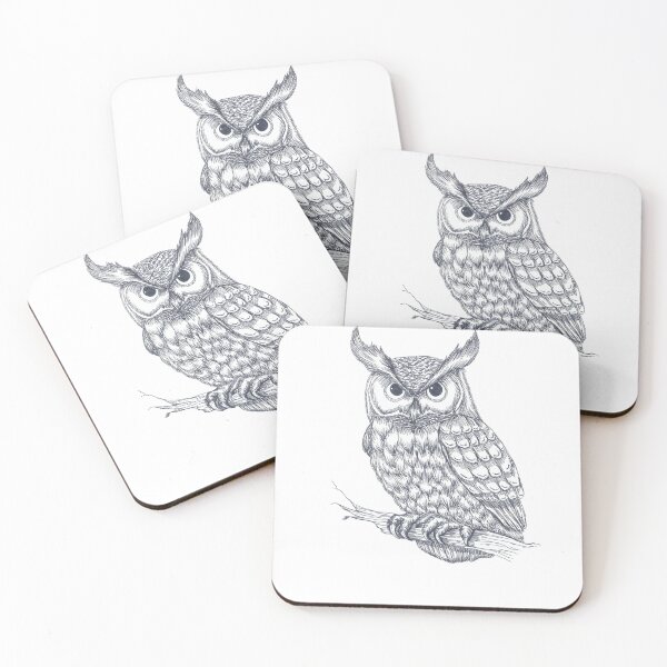 Item preview, Nocturnal Owl Mystical Ink Drawing designed and sold by Nocturnal Ink Studio.