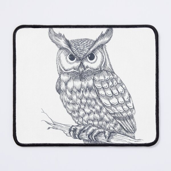 Item preview, Nocturnal Owl Mystical Ink Drawing designed and sold by Nocturnal Ink Studio.