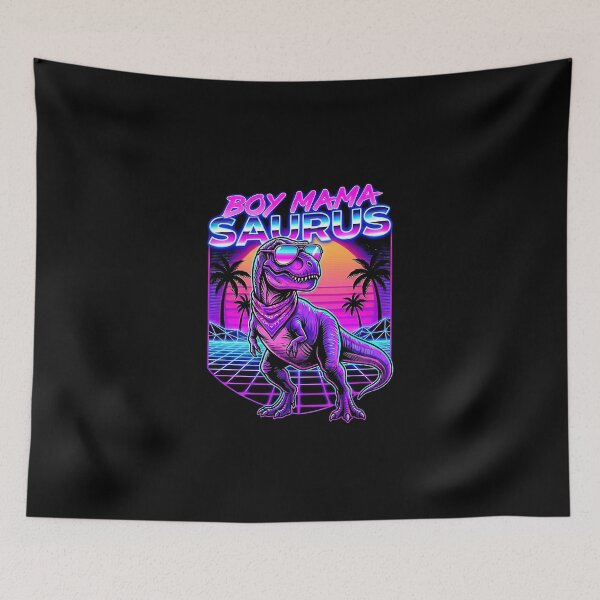 Item preview, Boy Mama Saurus Funny Neon Retro T-Rex Mom of Boys Dinosaur Gift designed and sold by graphixpolash.