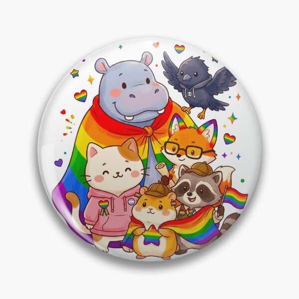 Item preview, Cute Pride Squad Kawaii Animals Rainbow Love Is Love designed and sold by MT-Hub | Cute Aesthetic Art, Stickers & Phone Cases.