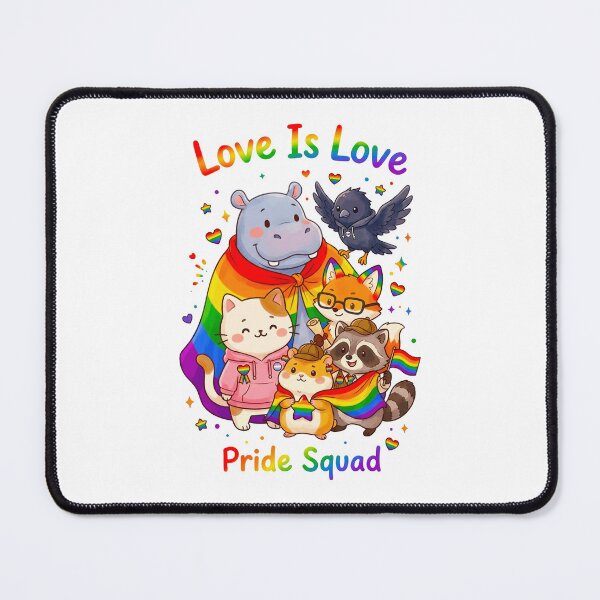 Item preview, Cute Pride Squad Kawaii Animals Rainbow Love Is Love designed and sold by MT-Hub | Cute Aesthetic Art, Stickers & Phone Cases.