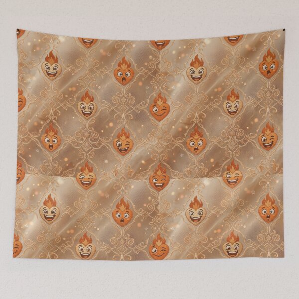 Item preview, Golden flames heart pattern designed and sold by Azurart2.