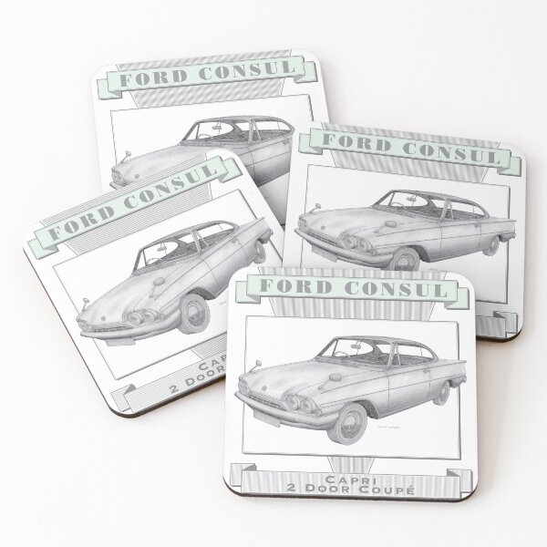 Item preview, Ford Consul Capri Coupé Hand-drawn designed and sold by Classic Car Art Drawings.
