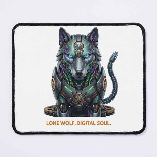 Item preview, Cyberpunk Wolf: Lone Wolf Digital Soul Futuristic Mecha designed and sold by CalmFrameArt.