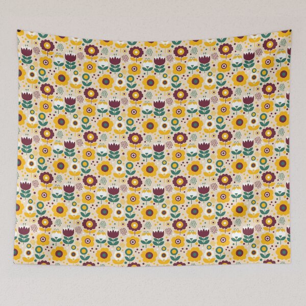 Item preview, Retro Seventies Bold Geometric Floral Pattern designed and sold by VelloomStore.