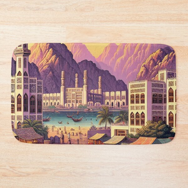 Item preview, Muscat Oman Ukiyo-e Art Print | Traditional Arabian Souk Japanese Woodblock Style designed and sold by Vandy Fullam.