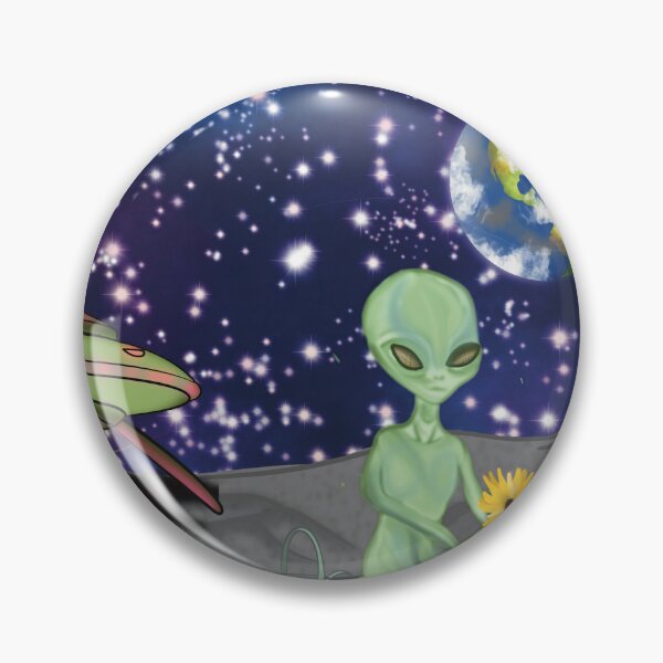 Item preview, Alien Gardening a Sunflower on Moon designed and sold by ALGDoodles.