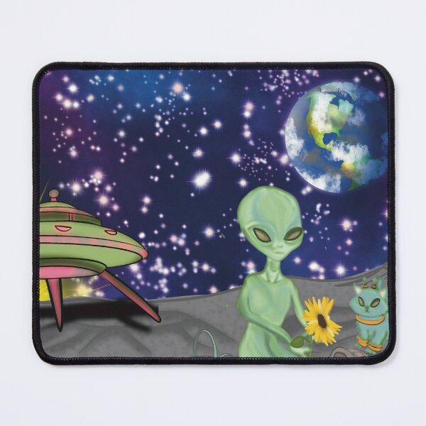 Item preview, Alien Gardening a Sunflower on Moon designed and sold by ALGDoodles.