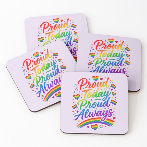 Item preview, Proud Today Proud Always Colorful Rainbow Pride Typography Art designed and sold by MT-Hub | Cute Aesthetic Art, Stickers & Phone Cases.