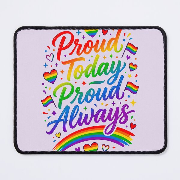Item preview, Proud Today Proud Always Colorful Rainbow Pride Typography Art designed and sold by MT-Hub | Cute Aesthetic Art, Stickers & Phone Cases.