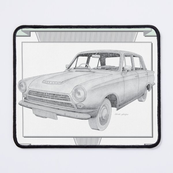 Item preview, Ford Consul Cortina 4 Door Saloon Hand-drawn designed and sold by Classic Car Art Drawings.