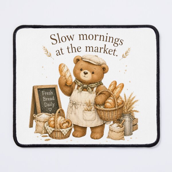 Item preview, Slow Mornings At The Market Bread Bear Bakery Aesthetic designed and sold by AQUILAKREO.