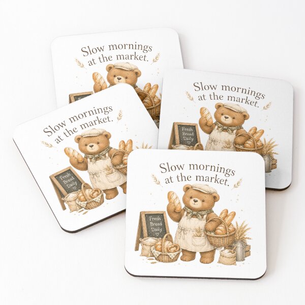Item preview, Slow Mornings At The Market Bread Bear Bakery Aesthetic designed and sold by AQUILAKREO.
