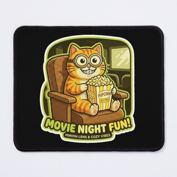Item preview, Cute Movie Night Cat Minion Glasses Popcorn Sticker designed and sold by Cat Meme Fund.
