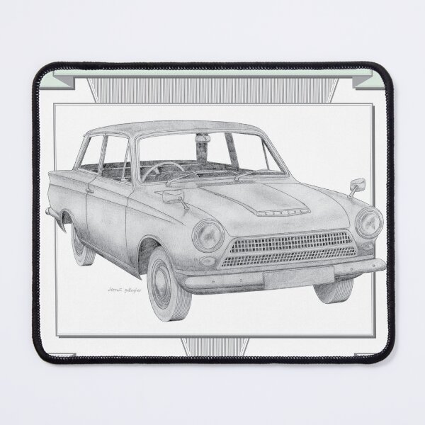 Item preview, Ford Consul Cortina 2 Door Saloon Hand-drawn designed and sold by Classic Car Art Drawings.