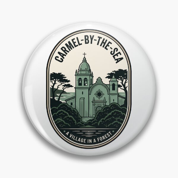 Item preview, Vintage Carmel-by-the-Sea California Mission Travel Badge designed and sold by k3rstman1.