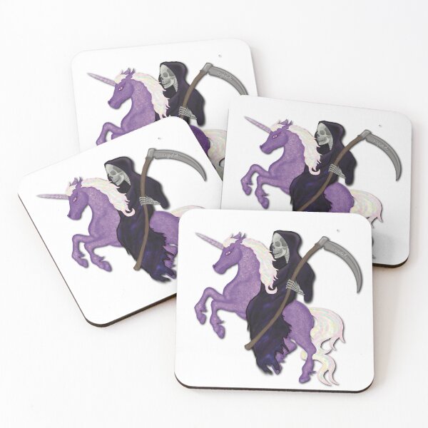 Item preview, Grim Reaper Riding a Sparkly Unicorn designed and sold by ALGDoodles.