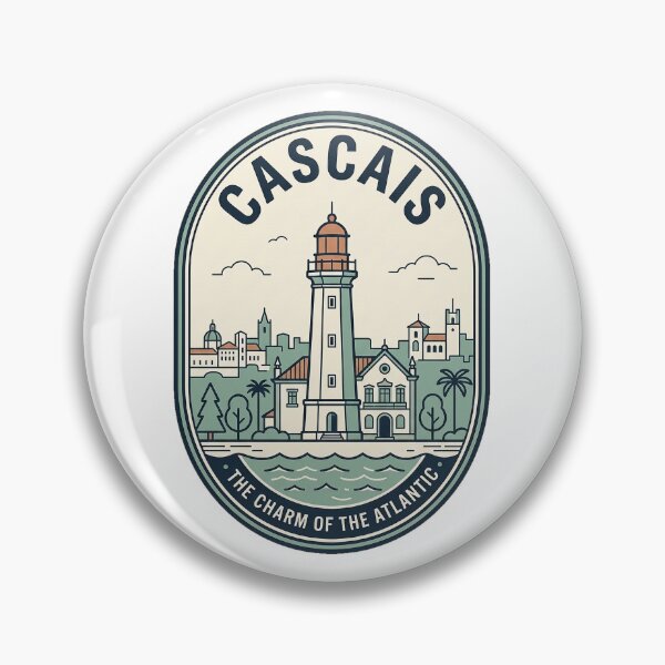 Item preview, Cascais Portugal Coastal Lighthouse Vintage Travel Badge designed and sold by k3rstman1.