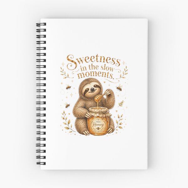 Item preview, Sweetness In The Slow Moments Honey Sloth Cottagecore designed and sold by AQUILAKREO.