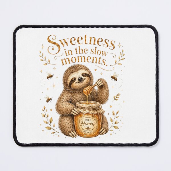Item preview, Sweetness In The Slow Moments Honey Sloth Cottagecore designed and sold by AQUILAKREO.